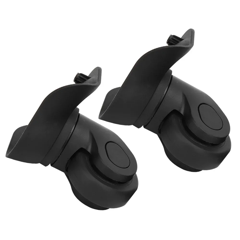 1 paire de roues de bagage durables en pp+pet, silencieuses, noires, à roulement unique, roulettes pivotantes, pièces de rechange pour bagages