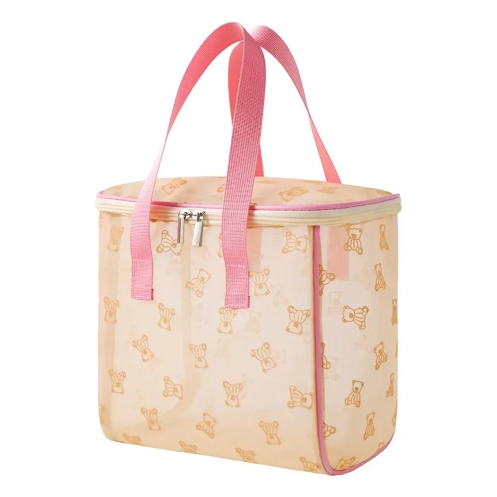 sacs à cosmétiques en maille grande capacité, pochette de rangement multifonctionnelle pour articles de toilette, fermeture éclair avec poignée, organisateur d'objets divers pour le camping