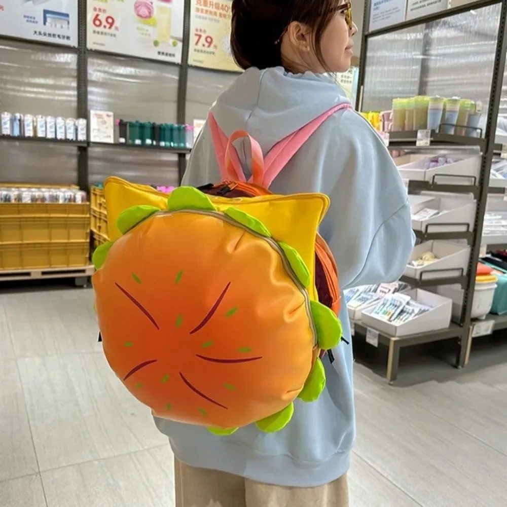 sac à dos drôle de grande capacité pour cheeseburger, imperméable, joli style, sac à dos d'école multicouche pour femmes et hommes