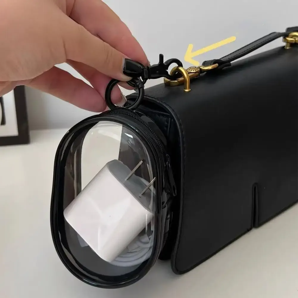 mini pochette de rangement multifonction portable, organiseur de câbles de chargeur de voyage, sac porte-clés, étui transparent pour poupée de 10 cm, étui de présentation de cosmétiques