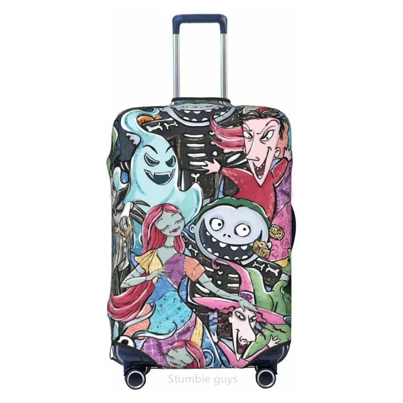 housse de protection pour bagages lavable de qualité supérieure, motif jacks movie skellingtons, tissu élastique, pour valises de 18 à 32 pouces, housse de protection pour voyage