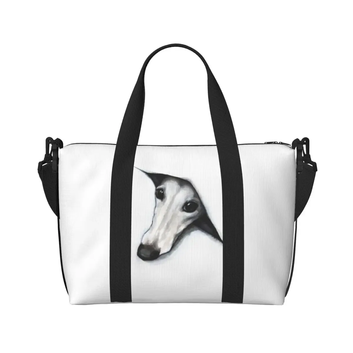 sac fourre-tout personnalisé whippet peeping pour femme, grande capacité, lévrier lévrier, sac de voyage pour chien, salle de sport, plage