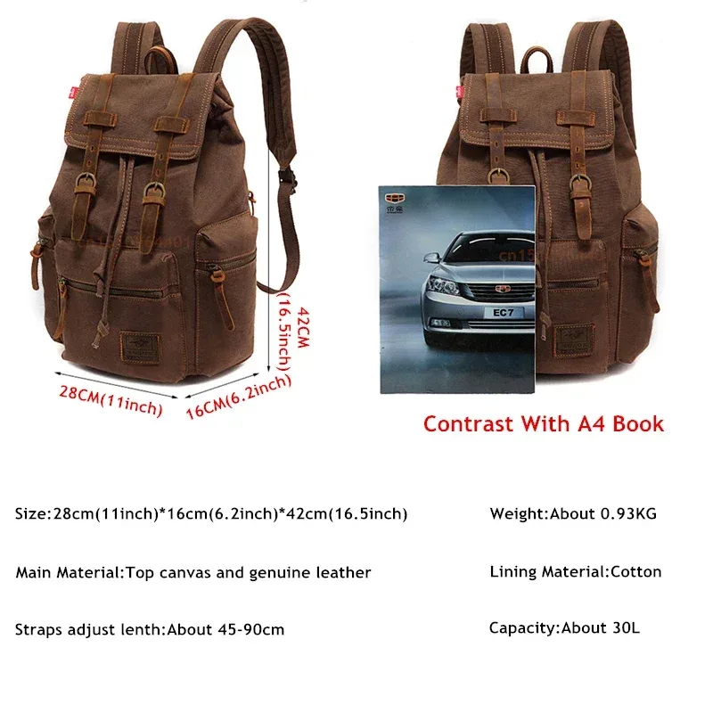augur sacs à dos en toile vintage pour hommes et femmes, sacs de voyage décontractés pour étudiants, randonnée, voyage, camping, mochila masculina
