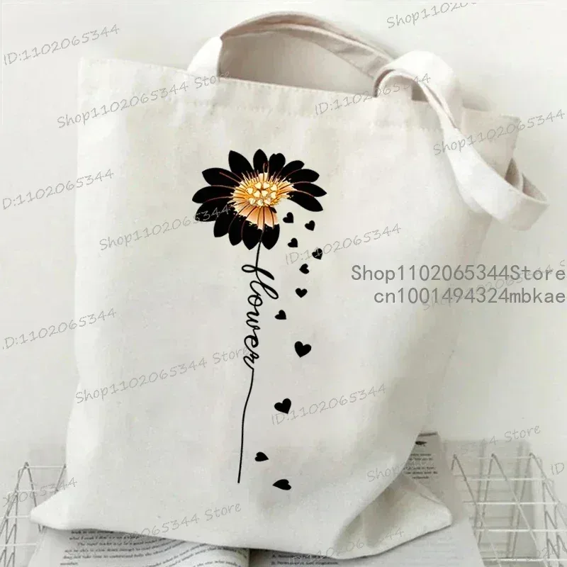 floral lune femmes shopping fourre-tout sacs toile grande capacité étudiant décontracté plante style sac à bandoulière fleur sauvage femmes sacs à main