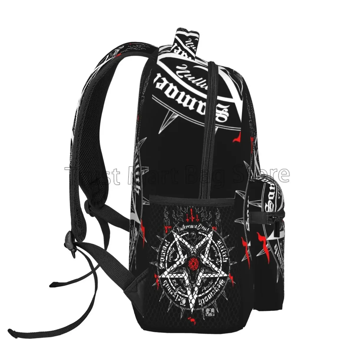 satanique occulte noir satan crâne tête de chèvre morte impression graphique sac à dos pour ordinateur portable unisexe grands sacs à bandoulière décontractés voyage sac à dos