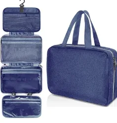 grande trousse de toilette suspendue avec crochet, étanche, pliable, sac de voyage, organiseur de maquillage, de rasoirs et de cosmétiques, accessoires de salle de bain