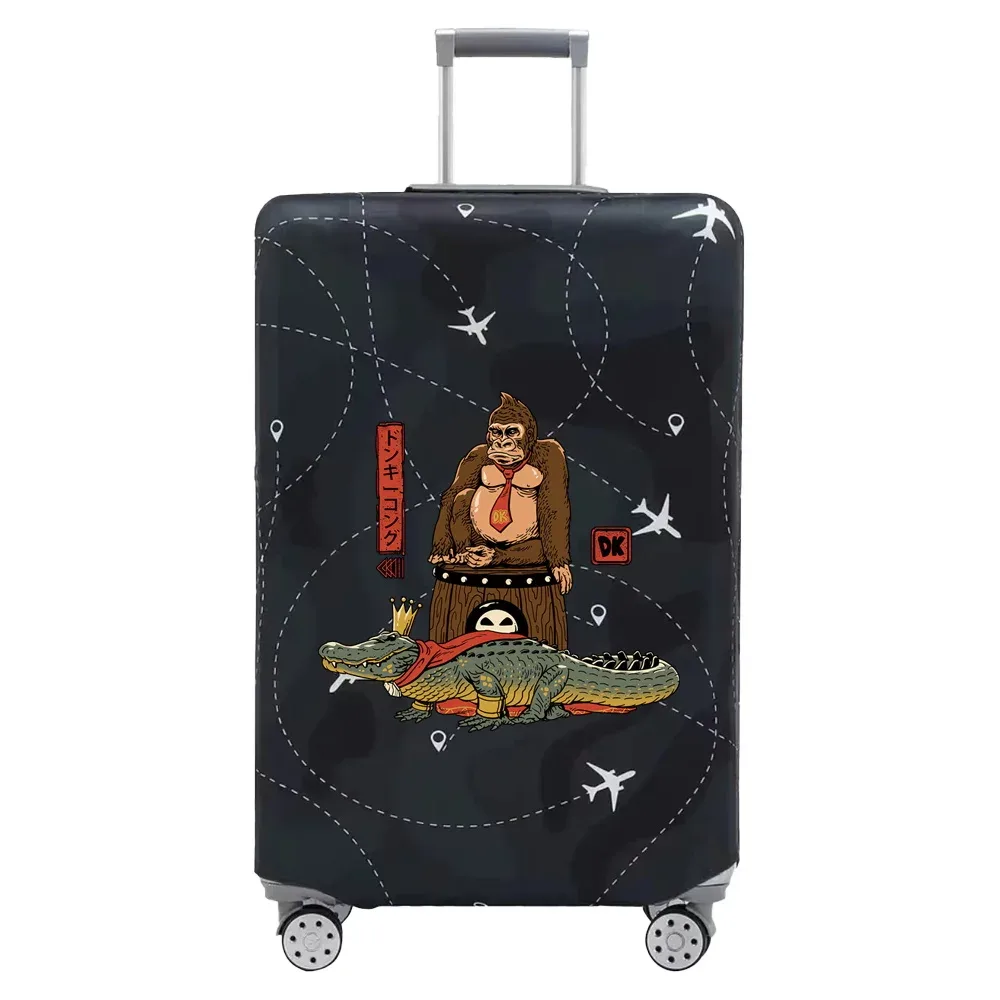 housse valise tissu extensible noire motif ramen bacon dessin animé voyage protection valise taille s m xl