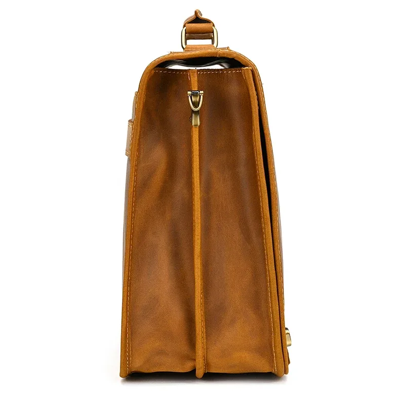 sac pour ordinateur portable en cuir véritable personnalisé pour hommes, étui à bombes de voyage d'affaires, sac lancé, sacs en cuir pour le travail de bureau, sac fourre-tout