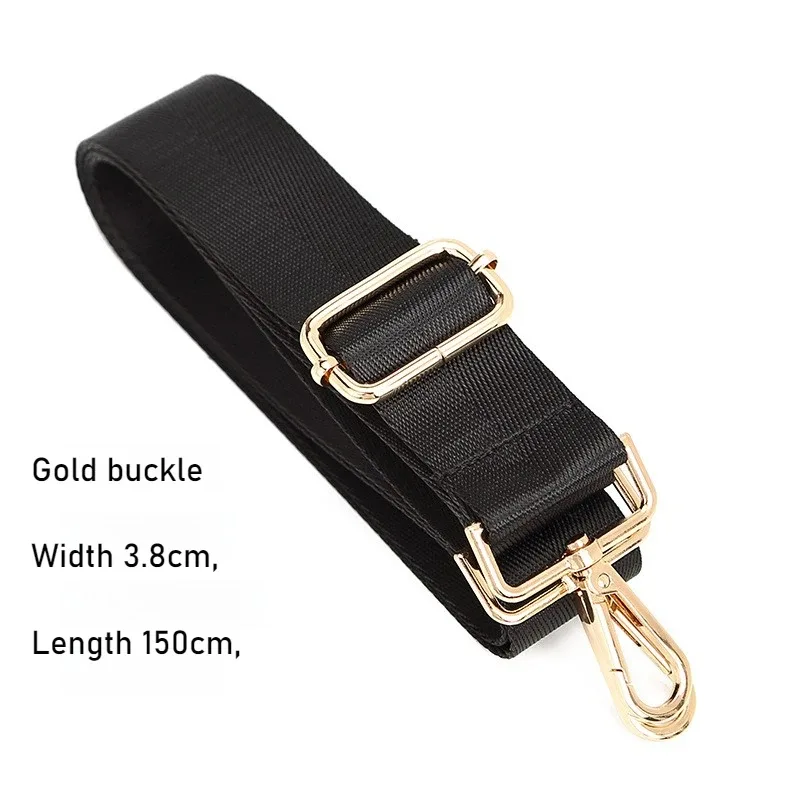sangle de sac à bandoulière en nylon noir, ceinture détachable de remplacement réglable pour femmes et hommes, sacoches à poignée, ceinture de sac à main
