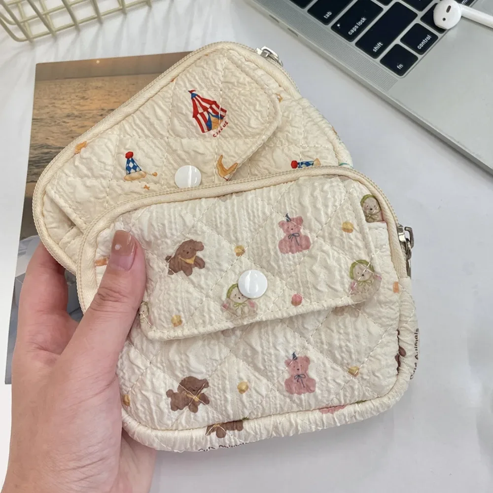 dessin animé mignon petit voyage cosmétique rouge à lèvres écouteur carte portable sac de rangement sac à main femmes cadeau pochette dans les sacs de maquillage organisateur