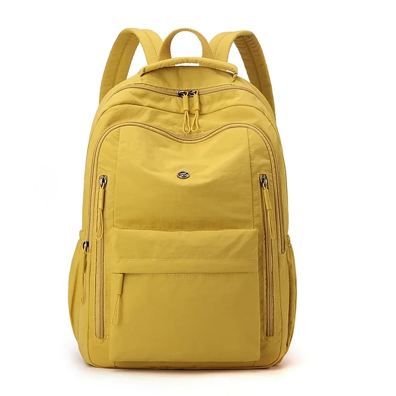 sac à dos décontracté en nylon grande capacité pour femme, multi-couches, tendance, pour voyage, école, camping et randonnée en extérieur