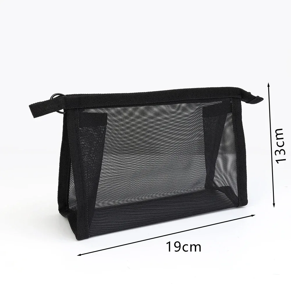 sac à cosmétiques en maille pour femme, trousse de rangement de voyage, trousse de maquillage, trousse de beauté de toilette, petite trousse de maquillage portable, grande trousse de maquillage