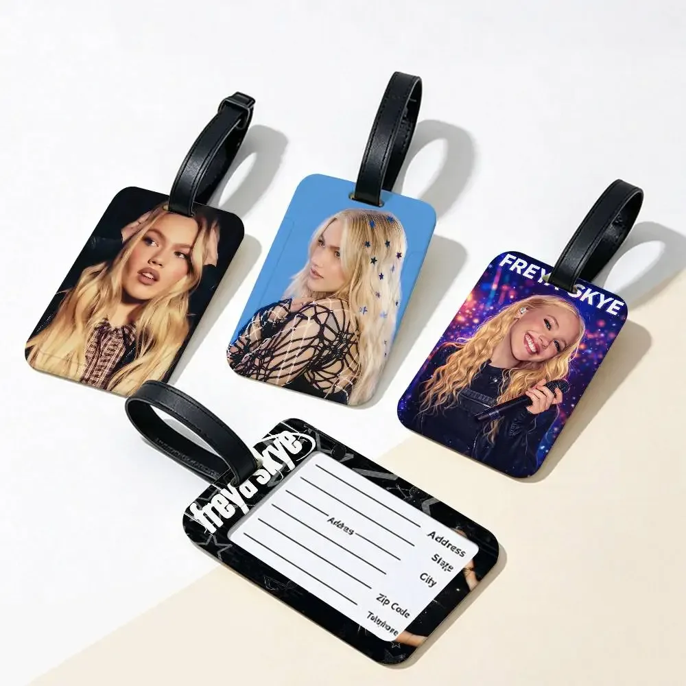 étiquette d'identification de bagages en pvc singer f-freya skye, porte-carte d'informations anti-perte, étiquette de nom pour valise de voyage