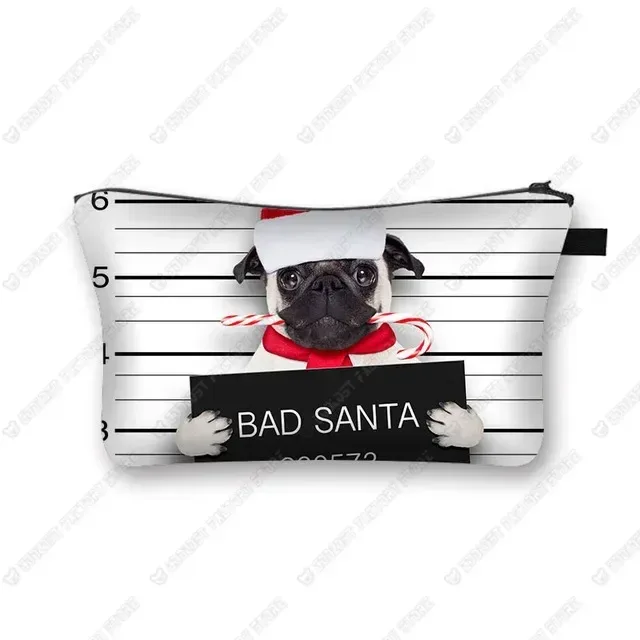 sacs à cosmétiques imprimés chien carlin 3d, motif pékinois mignon pour trousse de maquillage, organisateur nécessaire pour femmes, mini sac à main de voyage