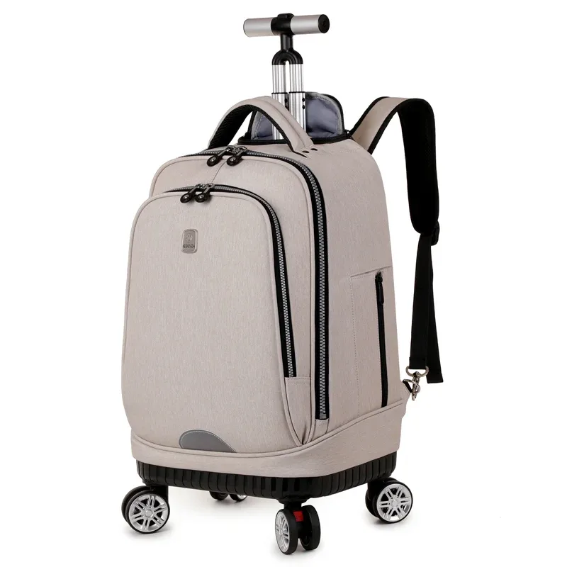 sac à dos roulant avec roulettes, sac à dos pour ordinateur portable de voyage à roulettes pour femmes et hommes, valise à roulettes d'affaires