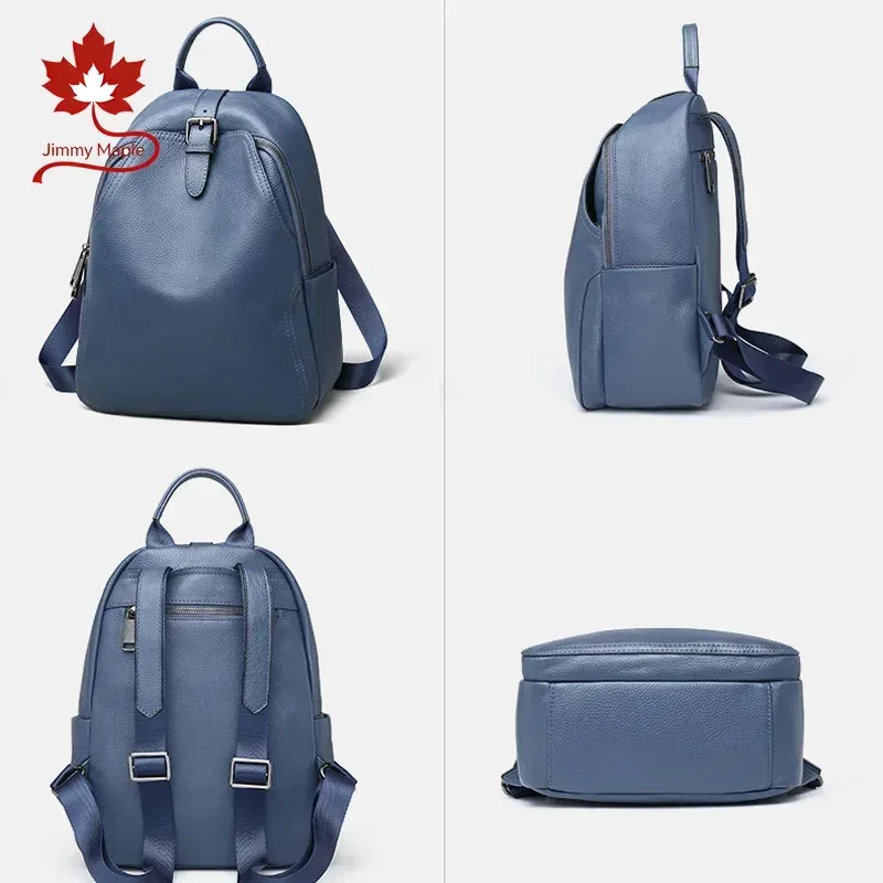 classique bleu gris peau de vache 100% cuir véritable femmes sac à dos vintage sacs de voyage cahier cartable pour filles sac à dos quotidien