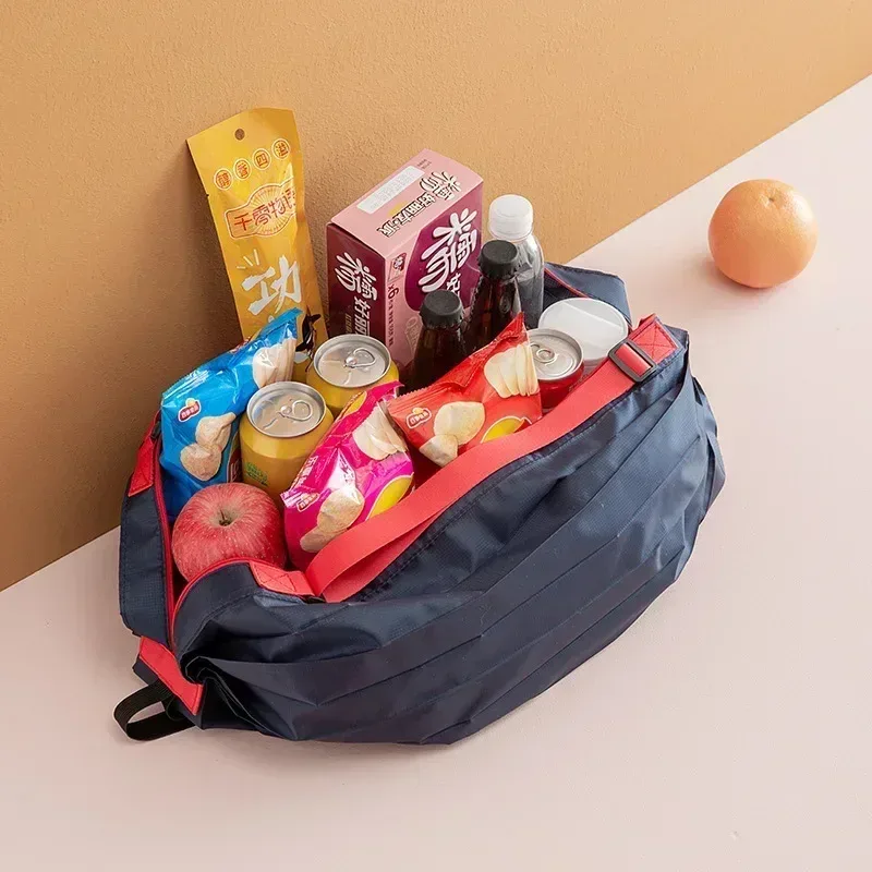 sac de shopping pliable pour femmes, fourre-tout de grande capacité, organisateurs de voyage en nylon, sacs de shopping portables à fermeture éclair pour marché