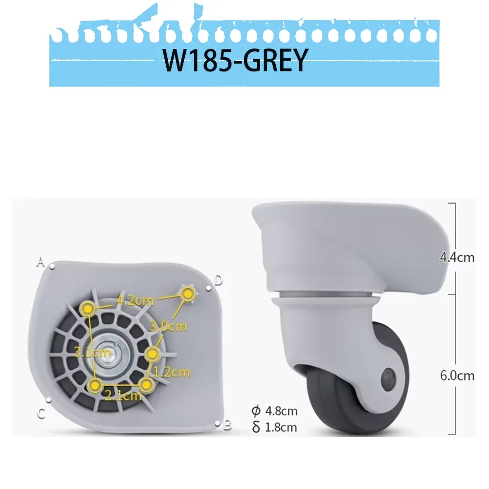 roues de remplacement universelles pour valises de voyage américaines, roulettes silencieuses pour bagages, chariot de voyage, rotation à 360 degrés