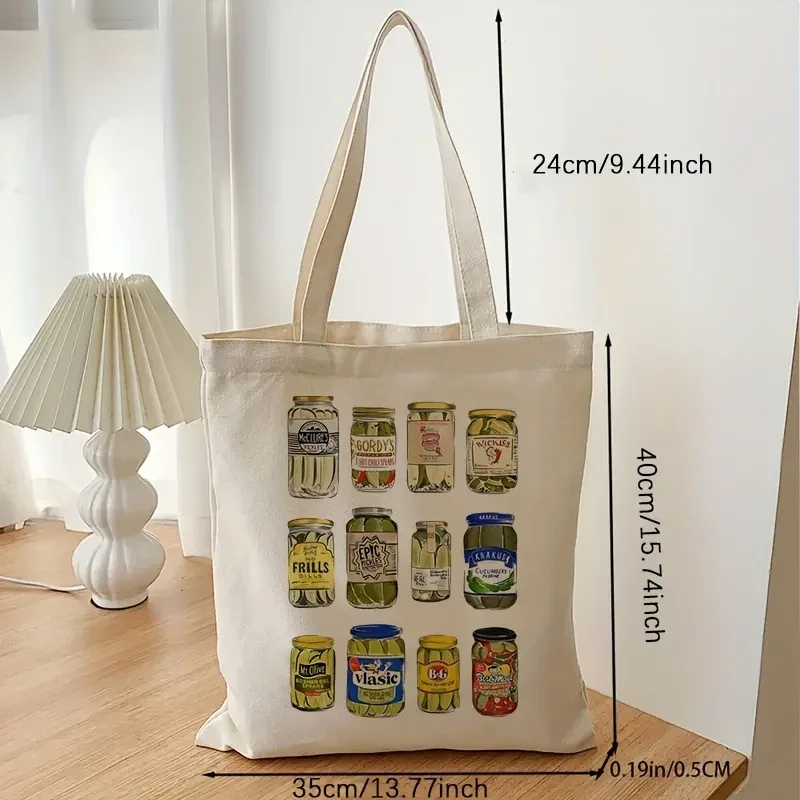 sac fourre-tout à motif de toile drôle, sac initié décontracté, vintage canned 514 les, 1 pièce
