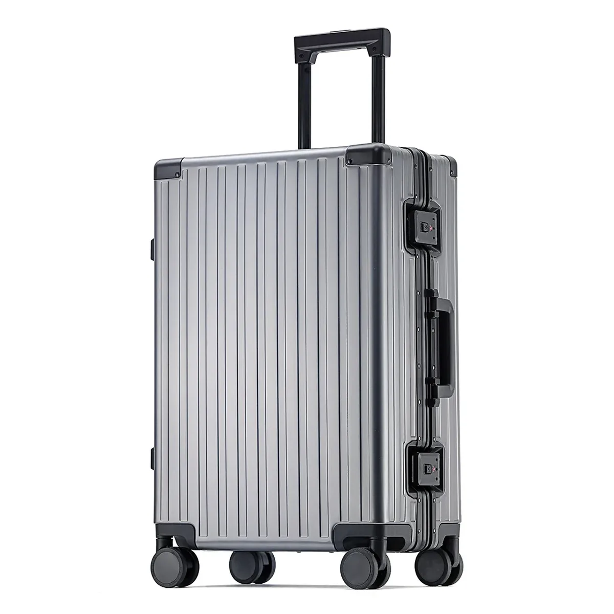 valise trolley 100 % aluminium, bagage de voyage de luxe, roues universelles, tsa, pour hommes et femmes, bagage léger, bagage cabine.