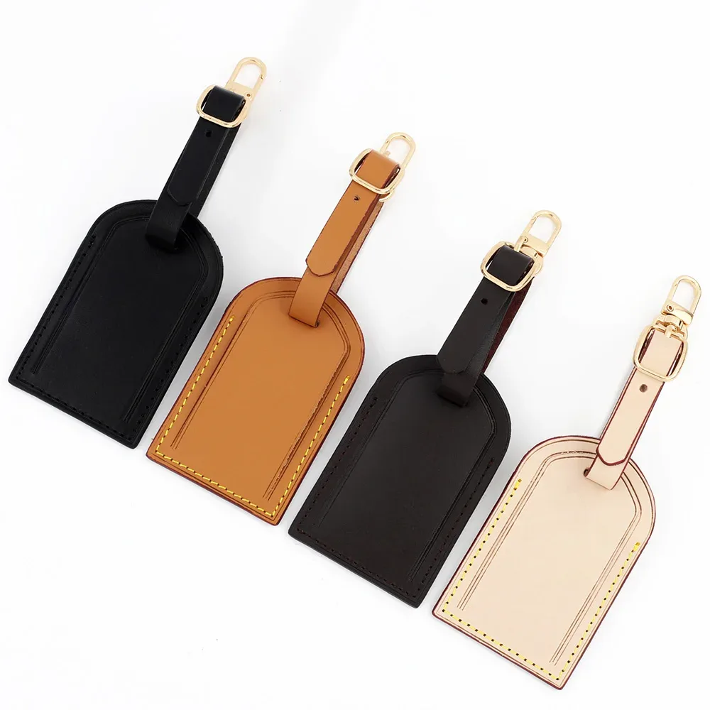 étiquettes de bagage en cuir tanné végétal pour sacs à main, valises, sacs d'affaires et cartes d'embarquement – accessoires de voyage