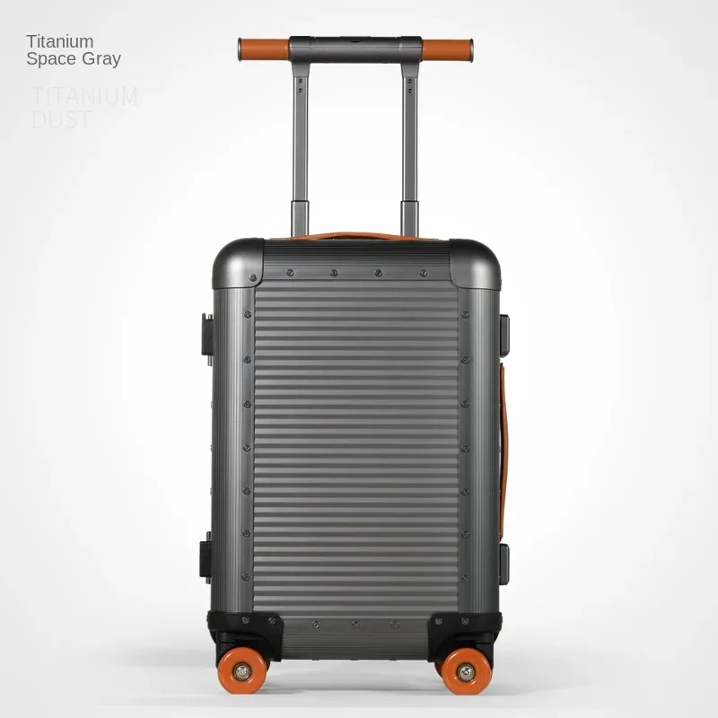 nouvelle valise en alliage d'aluminium-magnésium, 20 pouces, type tt, avec barre de traction et serrure tsa, valises métalliques 24/26 pouces