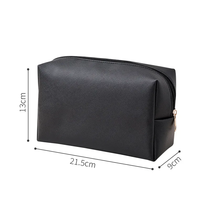 sacs à cosmétiques de couleur unie pour femmes, sac de rangement de maquillage portable de voyage, pochette de toilette à fermeture éclair