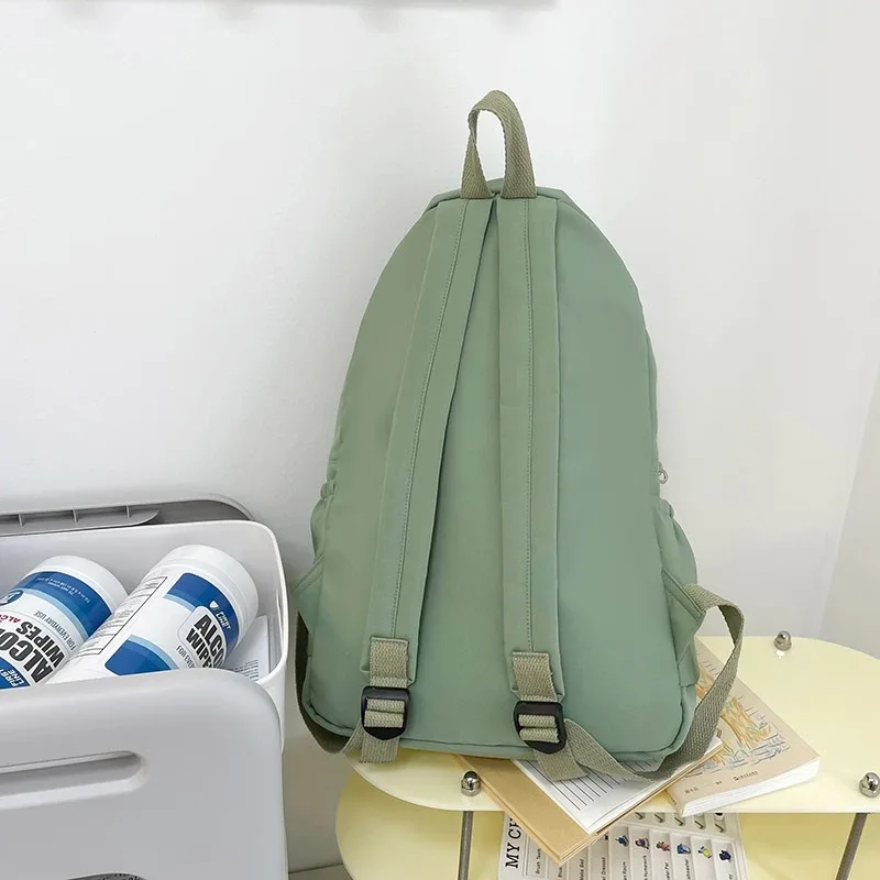 sac à dos léger de couleur unie pour lycéens, sac décontracté multifonctionnel, pour l'école, les voyages, l'usage quotidien, design simple