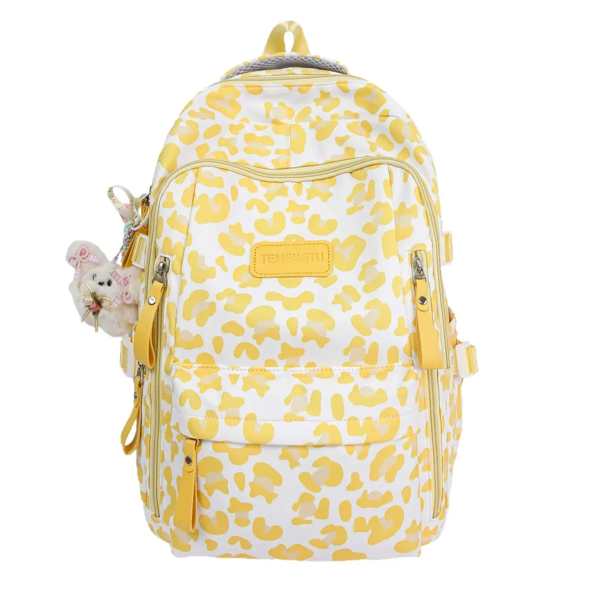 nouveau sac à dos double épaule style harajuku imprimé vache et léopard, léger, pour les élèves du collège et du lycée
