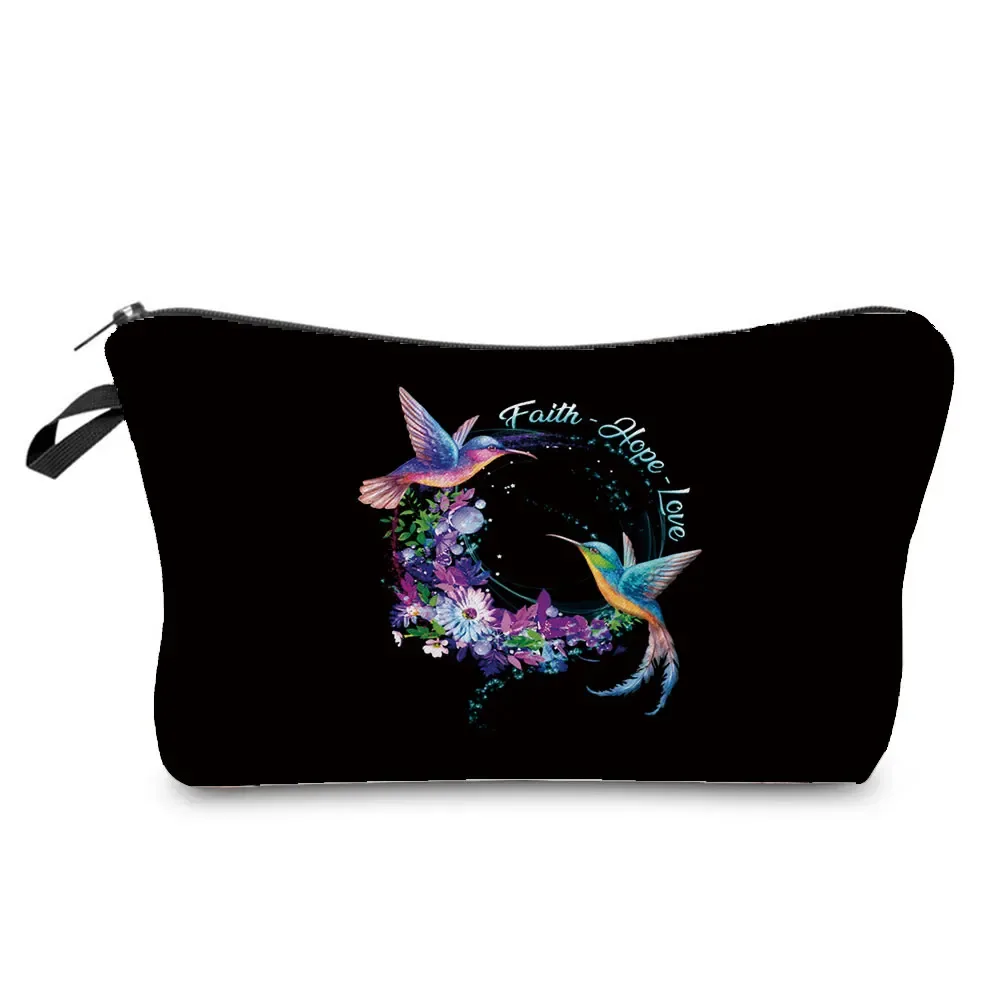 sac à cosmétiques imprimé papillon pour femmes, trousse à crayons d'école pratique avec animaux, mini sac de rangement de voyage, sacs de maquillage pour dames
