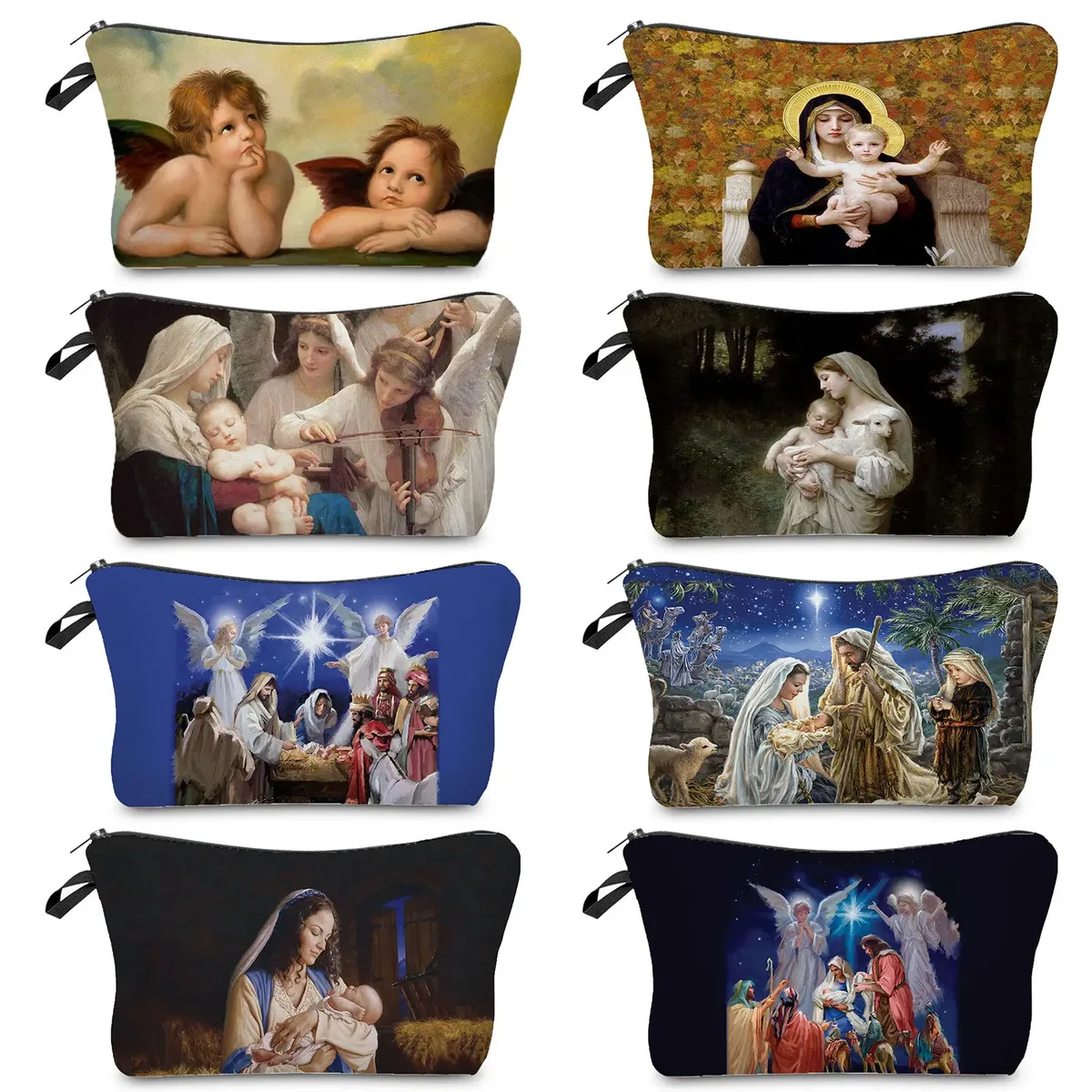 trousse de toilette à motif spinal pour femme, trousses de maquillage brodées personnalisées, trousse de toilette de voyage, belle déesse, imprimé enfant