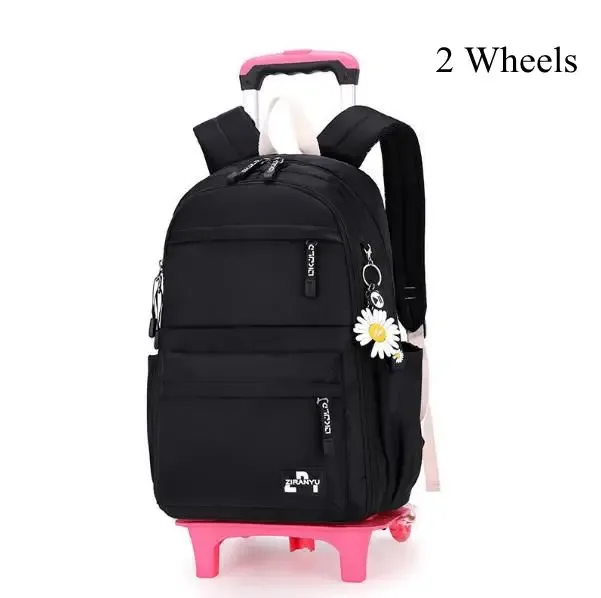 sacs d'école à roulettes de 16 pouces, sac à dos roulant pour filles, sac à dos de voyage, sacs d'école étanches avec roulettes