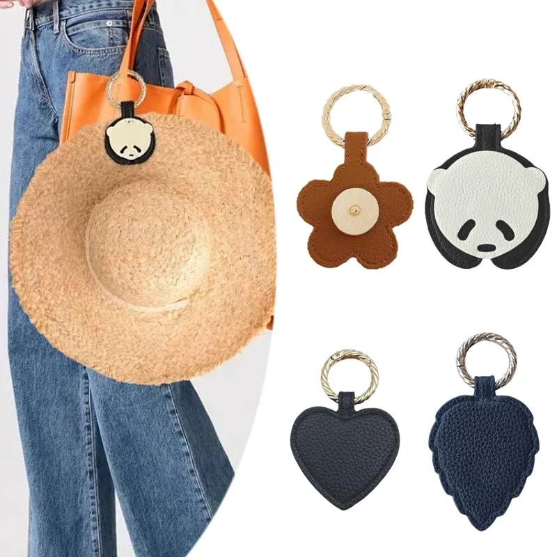 cadenas visage panda cuir anneau doré porte clefs voyage accessoire polyvalent santé sécurité transport