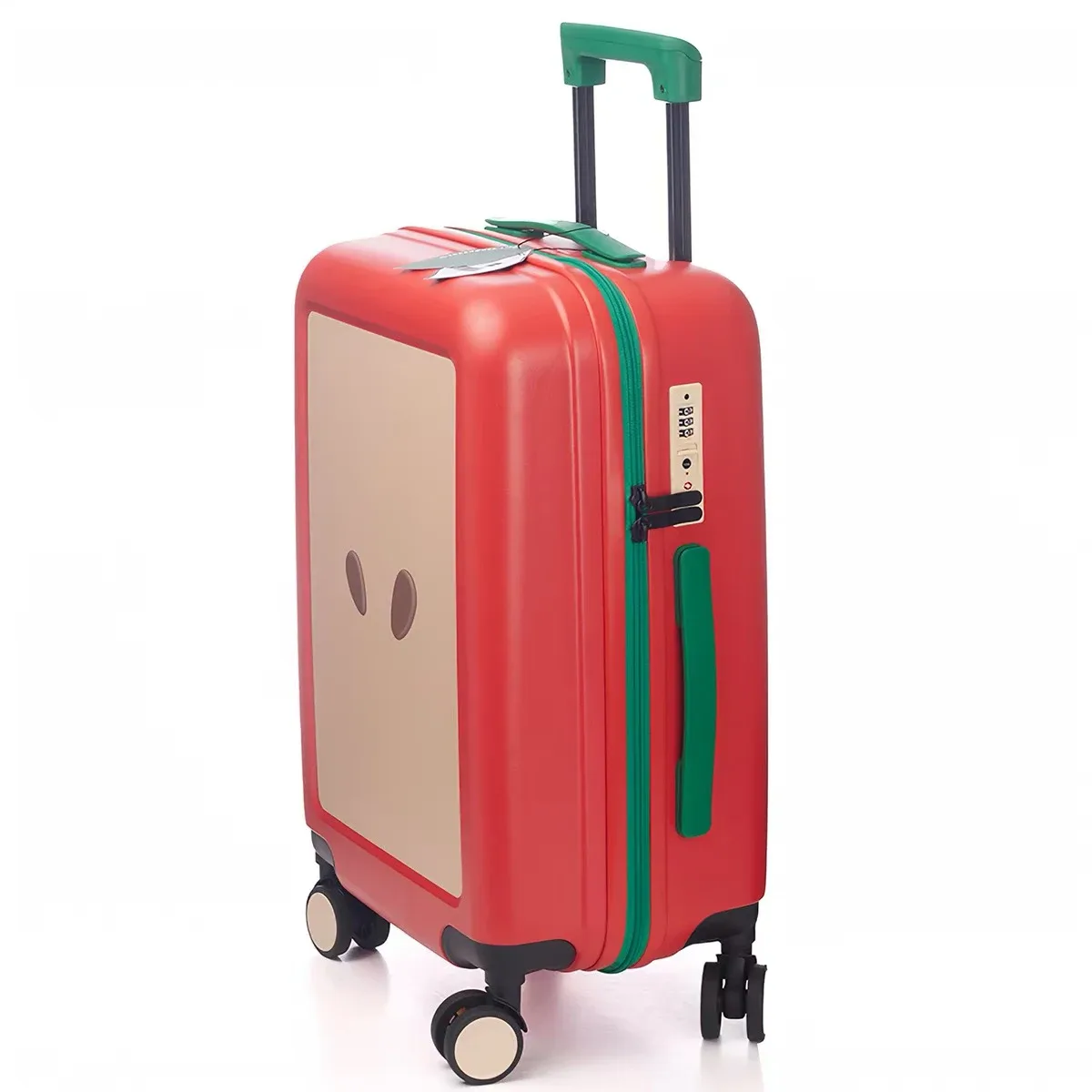 valise design pomme verte et pomme rouge 20 pouces 24 pouces, bagage à roulettes avec serrure tsa, roues silencieuses et durables |   unis