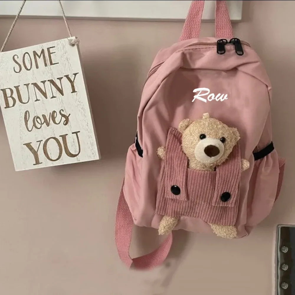 sac à dos de dessin animé personnalisé pour enfants, sac de livre de maternelle, sacs de collation sortants, sac à dos mignon pour bébé, nom brodé personnalisé, nouveau