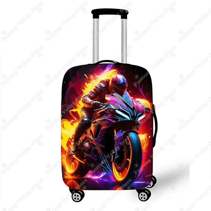 housse de protection pour bagages de voiture de course de moto, pour voyage, moto, voiture de sport, valise graphique, housse de protection élastique pour boîtier de chariot