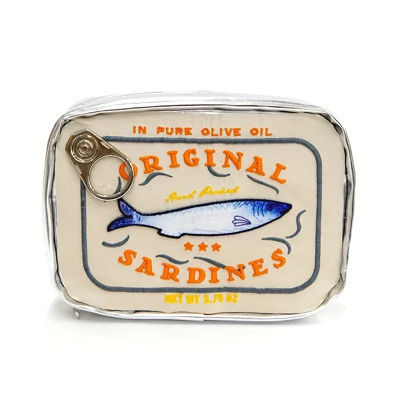trousse de toilette mignonne motif sardine, trousse de toilette de voyage, trousse de toilette étanche, sac de rangement pour accessoires, excellent cadeau pour les vacances