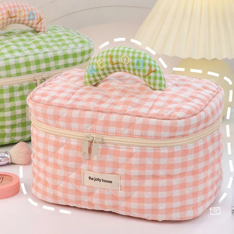 Nouvelle trousse de maquillage grande capacité, organiseur de voyage, sac cosmétique de beauté coréen mignon, sac de rangement portable, essentiels de voyage