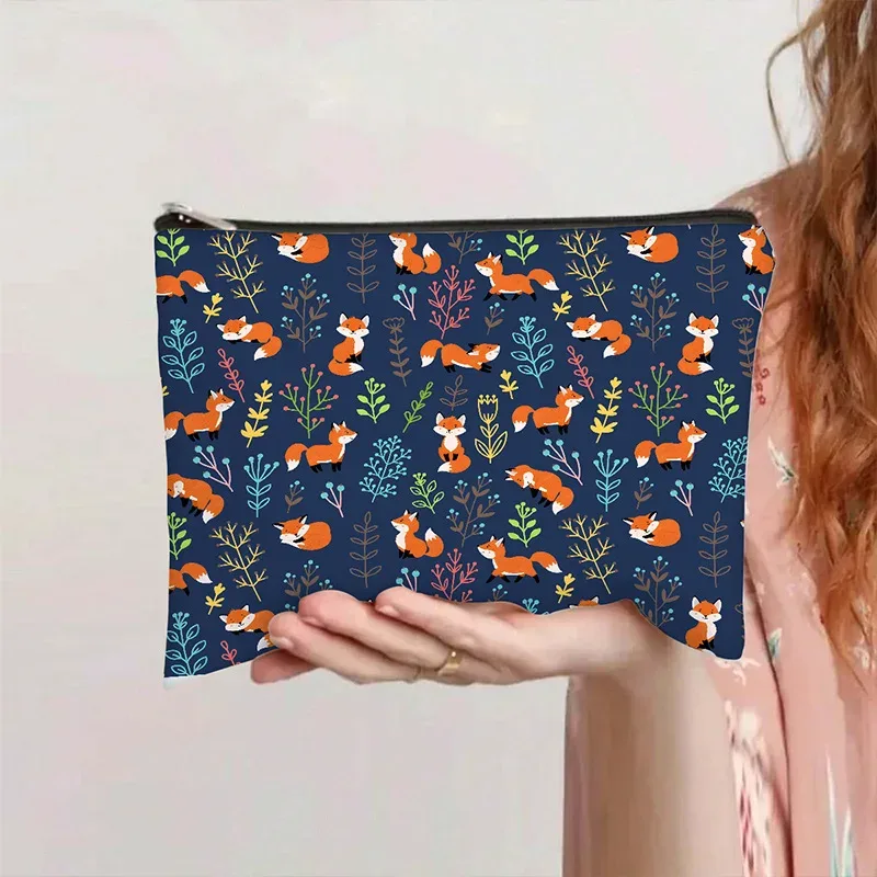 sacs de maquillage en toile imprimée à lettres, best-sellers, sacs de rangement artistiques et de niche pour cosmétiques de voyage portables, pochette zippée