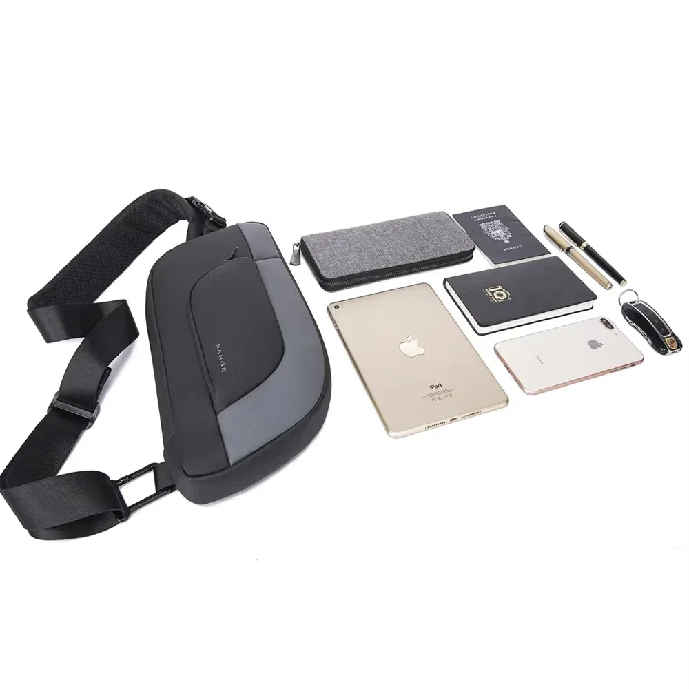 bange nouveau sac à bandoulière multifonction antivol sacs à bandoulière mâle étanche court voyage sac de poitrine pack pour hommes