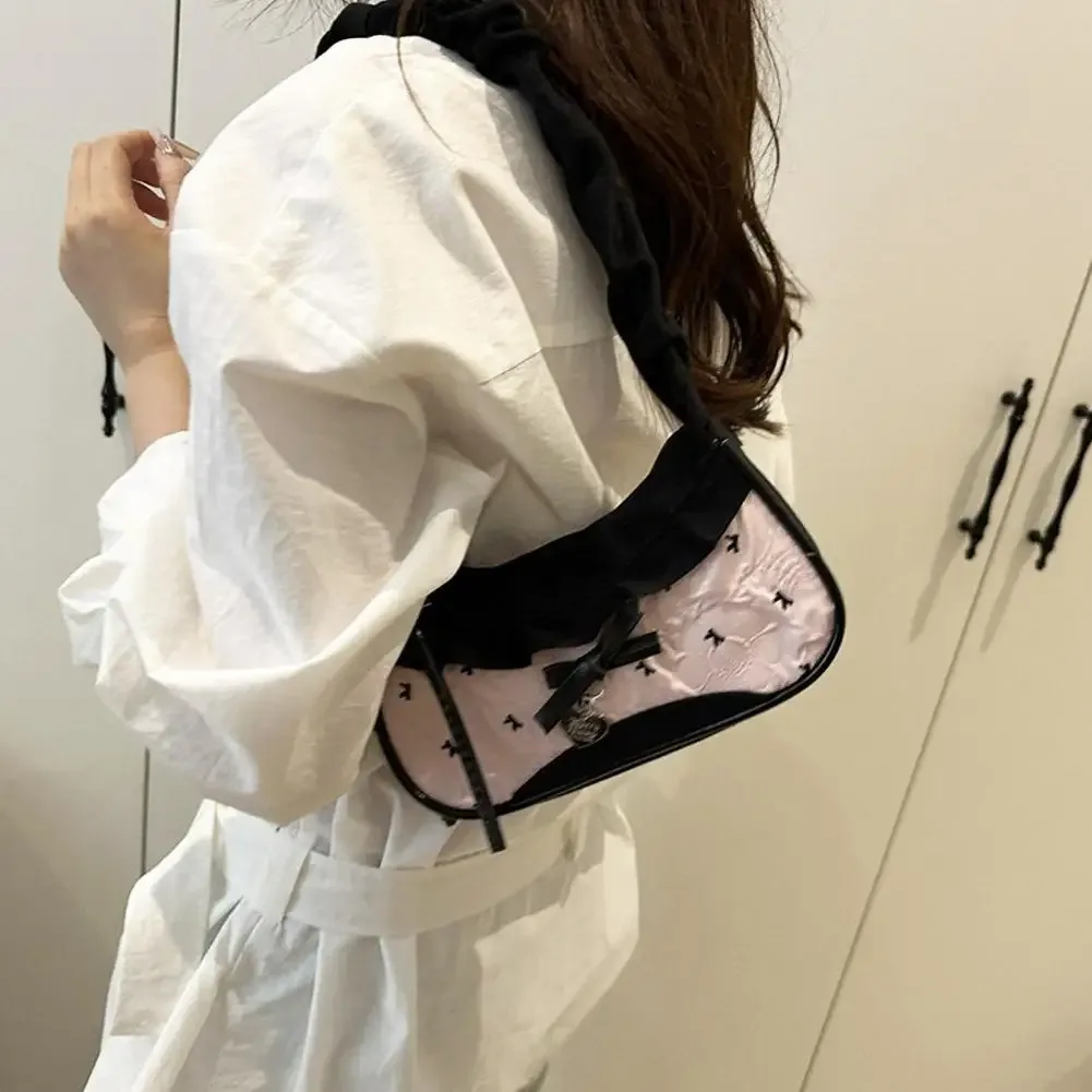 sac à main en dentelle pour femmes, sac à main extensible avec sangle d'épaule simple, sous les bras, pour les déplacements quotidiens, pour étudiants
