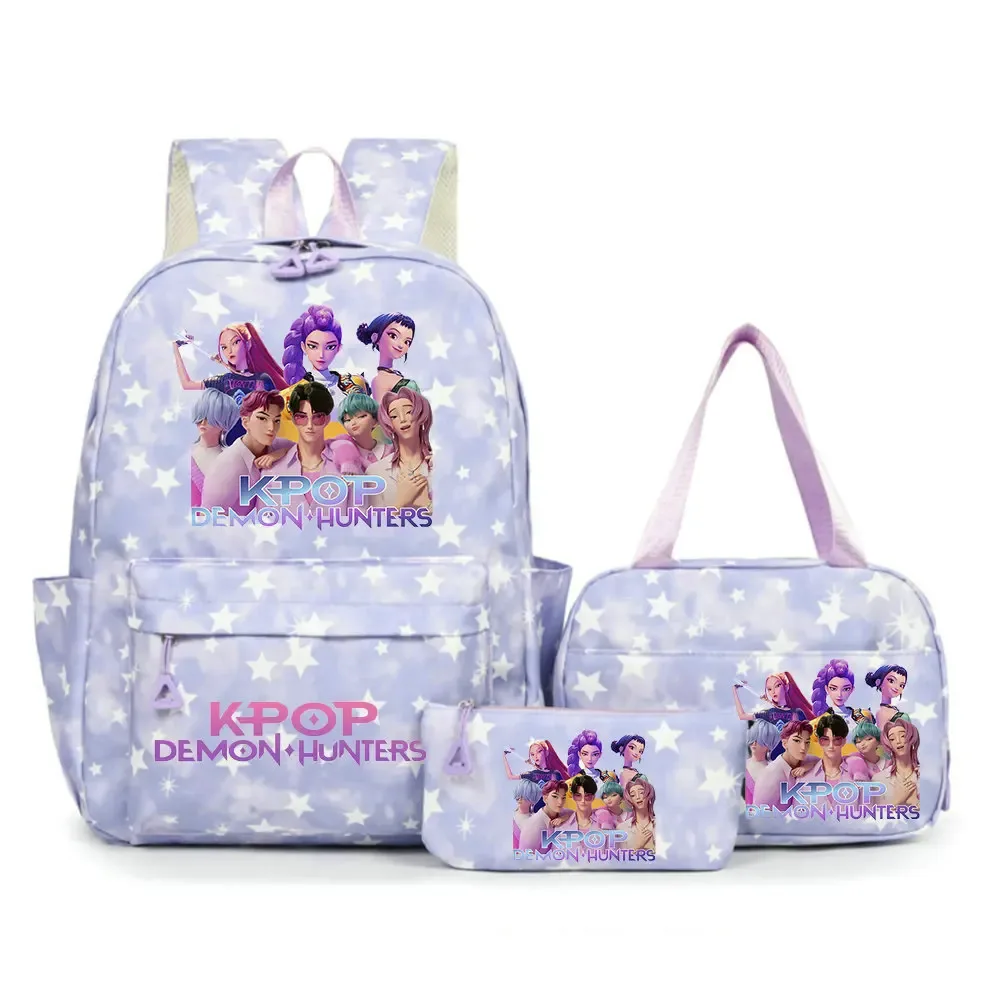 sacs à dos kpop demon hunters pour étudiants, sacs d'école pour adolescents, hommes et femmes, sac fourre-tout, pochette, sacs à dos en nylon pour voyage