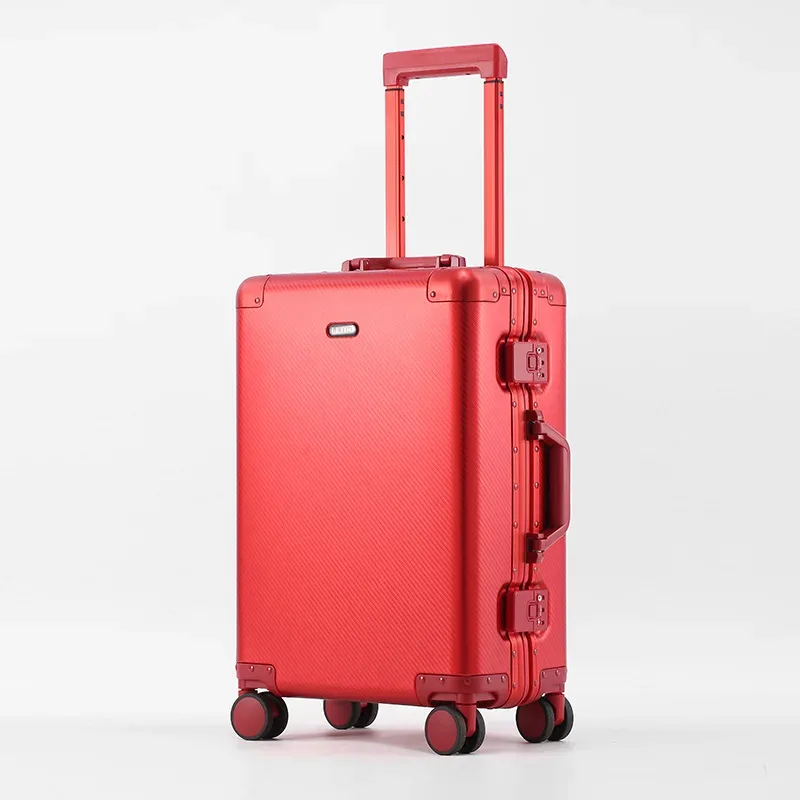 klqdzms – valise de cabine en alliage d'aluminium et de magnésium, 20 pouces, de haute qualité, pour hommes et femmes, valise d'affaires à roulettes