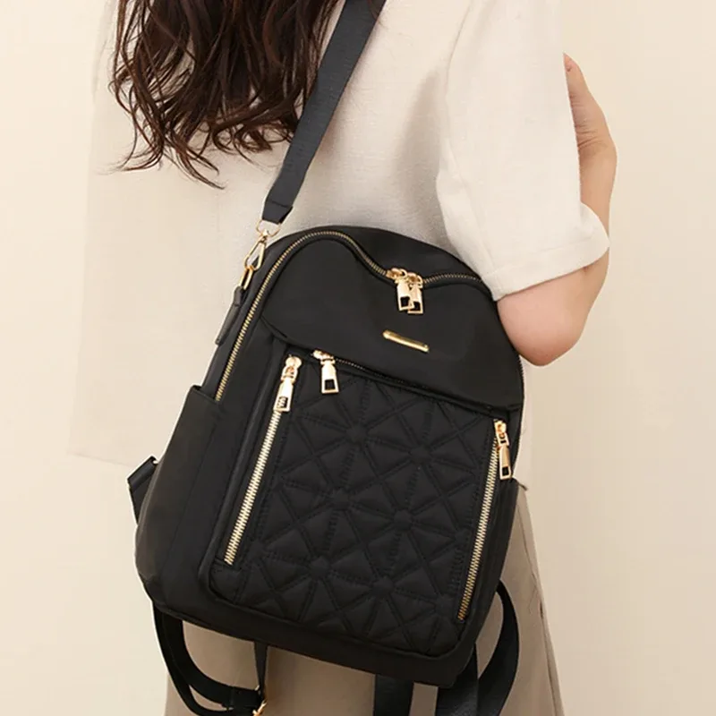 sac à dos élégant pour femme à motif gaufré, sac à dos antivol à bretelles rembourrées, adapté à l'école et aux courts voyages