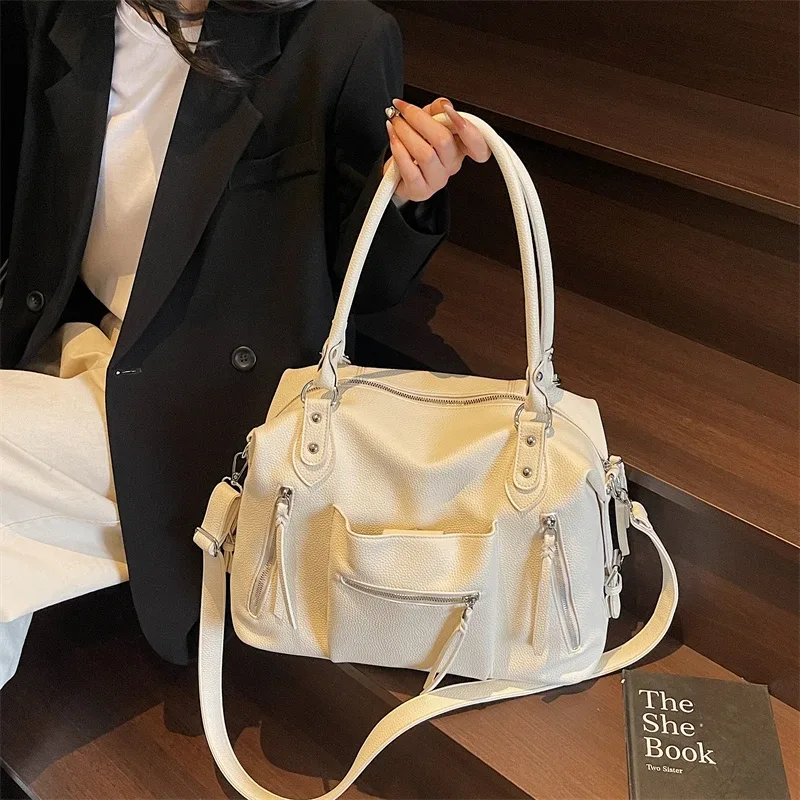 sac à bandoulière en cuir souple de haute qualité pour femmes, marque de luxe, design décontracté, usage quotidien, fourre-tout décontracté, style hiver
