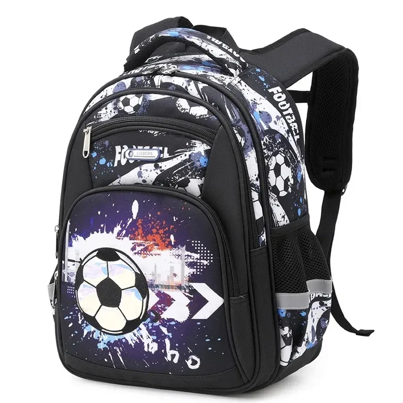 sac à dos imprimé de football pour enfant, cartable de voyage pour adolescent