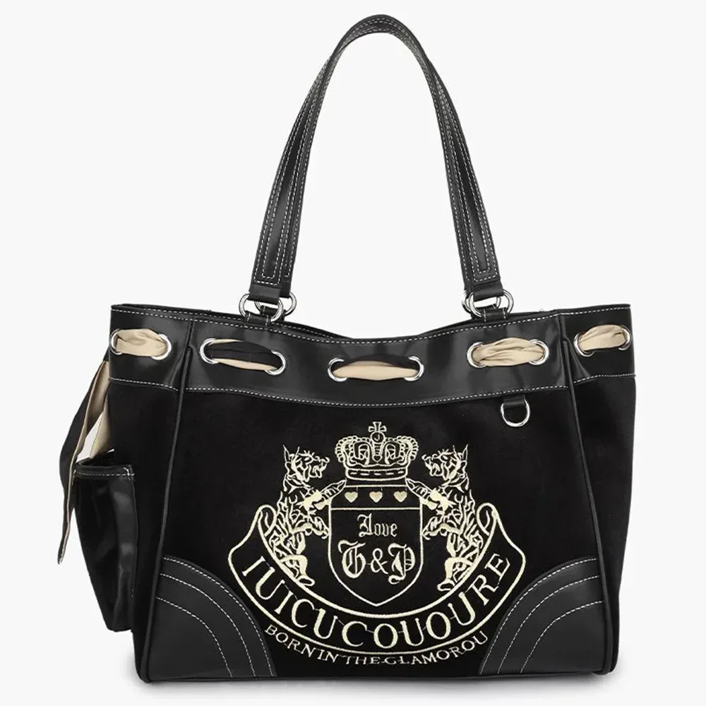 sac fourre-tout de grande capacité pour femmes y2k, vintage rétro chic broderie velours sacs à main fille shopping sac à bandoulière sacs à main pour femmes