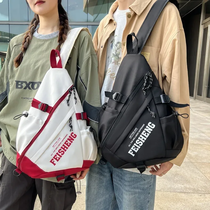 techwear style extérieur moto sport sac à dos à bandoulière unique unisexe hip hop multifonction sac de poitrine sac à bandoulière tactique