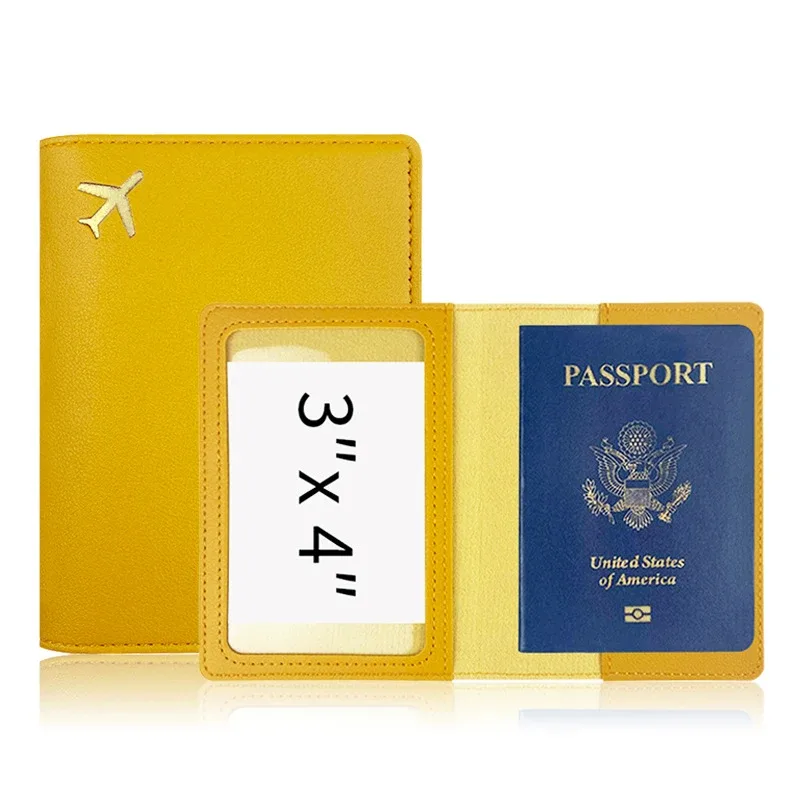 porte-passeport avec initiales personnalisées, couverture d'accessoires de voyage en avion doré, nom personnalisé, cadeau de mariage, logo de l'entreprise, manchon de passeport