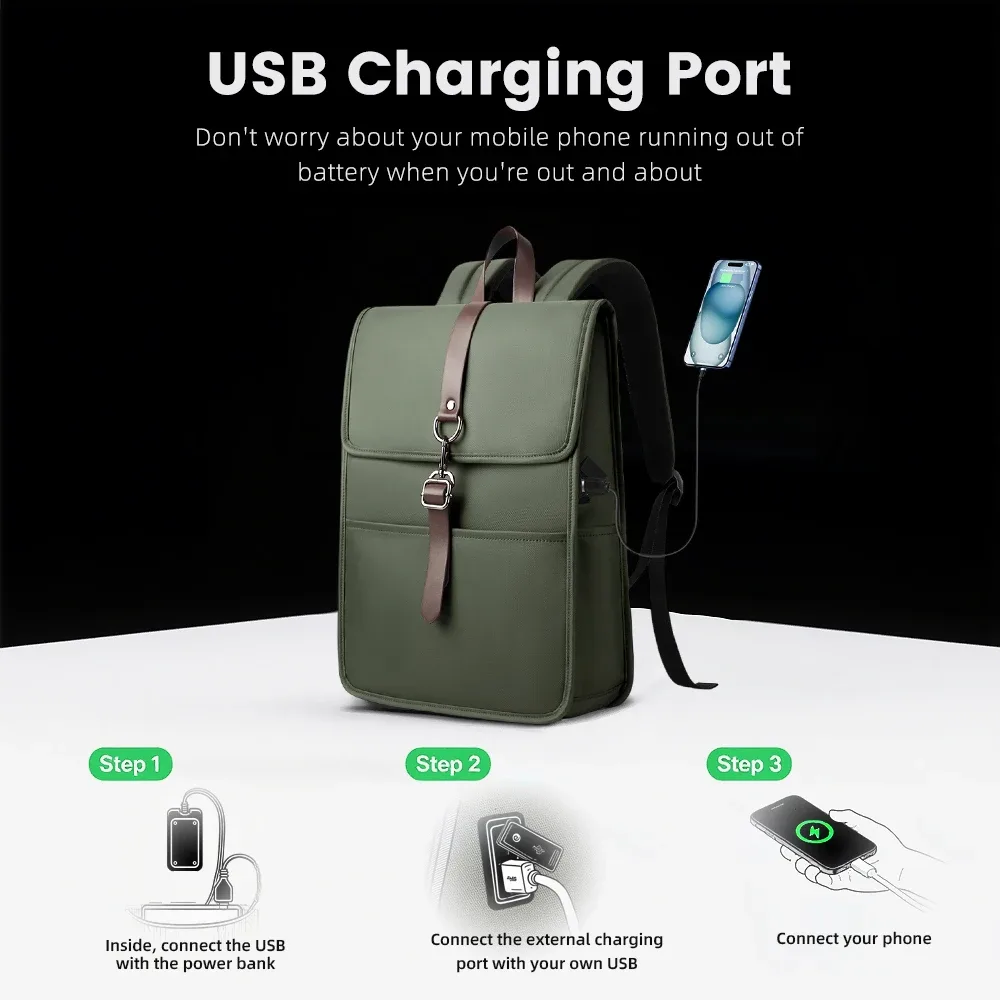 heroic knight – sac à dos tendance pour hommes, antivol, pour ordinateur portable d'affaires, 15.6 pouces, étanche, usb, court voyage, travail, école